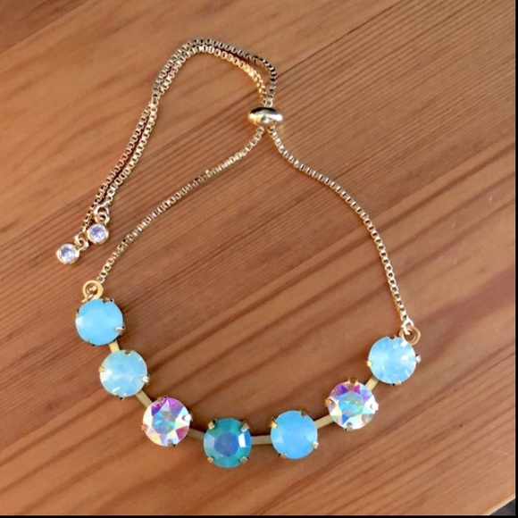 Aqua Aurora Borealis Crystal Bracelet - Picture 14 of 16
